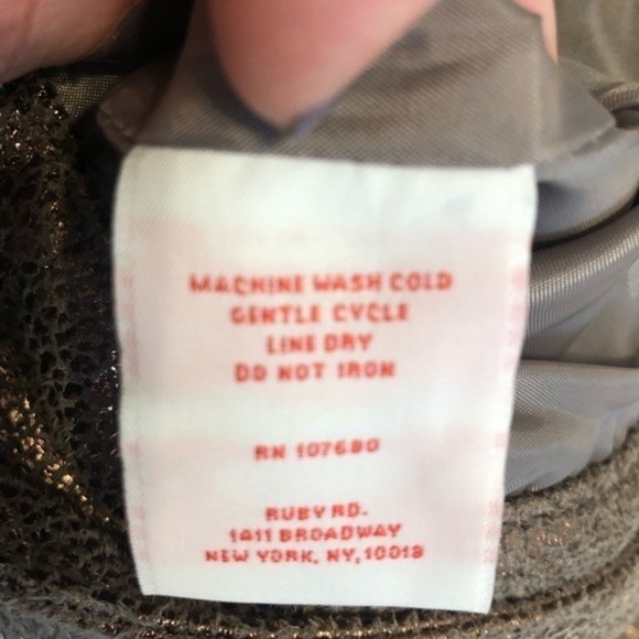 Ruby‎ Rd Faux Leather Jacket Motorcycle Brown Bronze Metallic Color sz 14 Fall - Picture 3 of 14